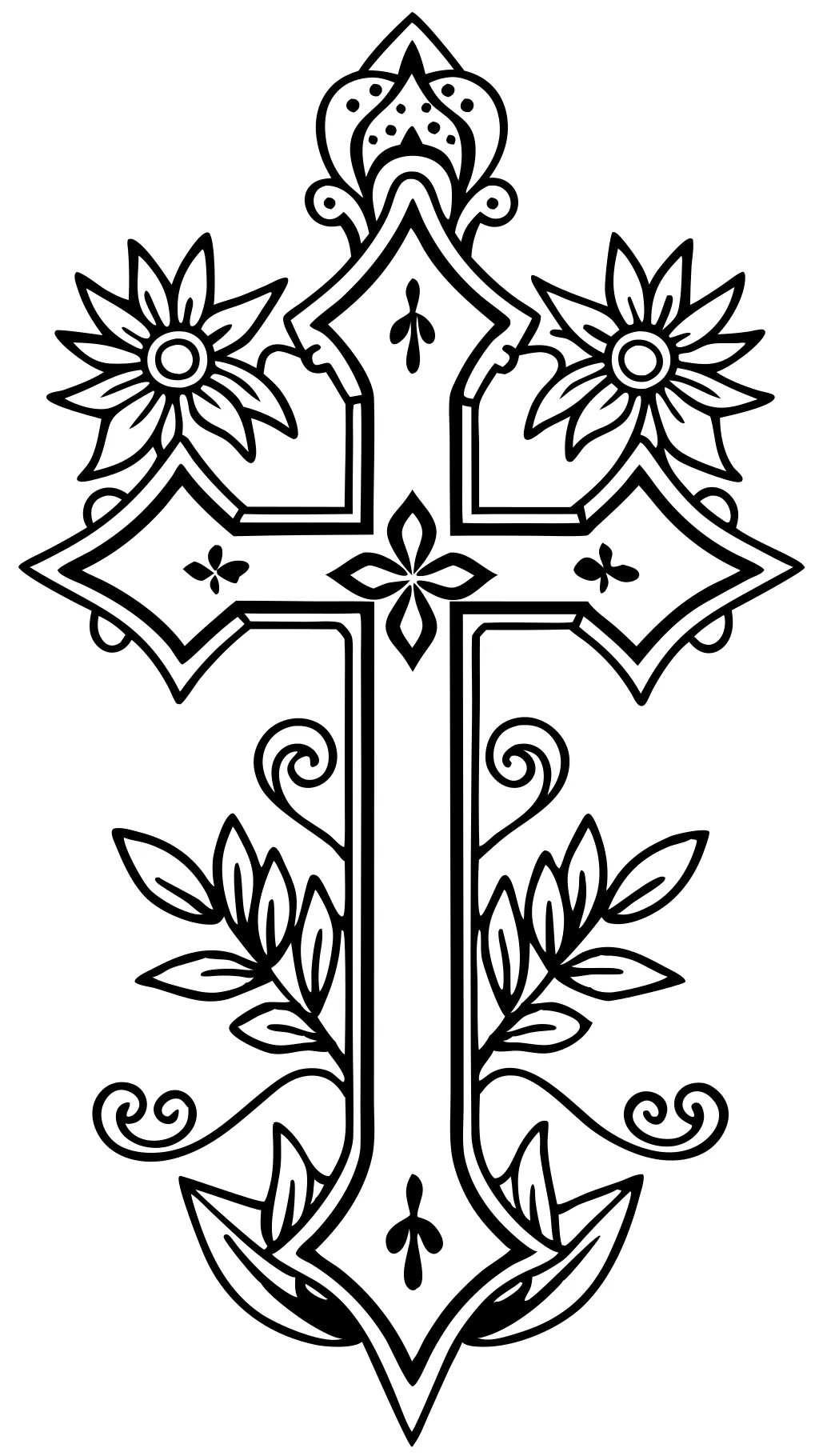 christian cross coloring pages